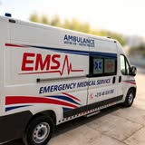 Ambulance EMS vue de profil